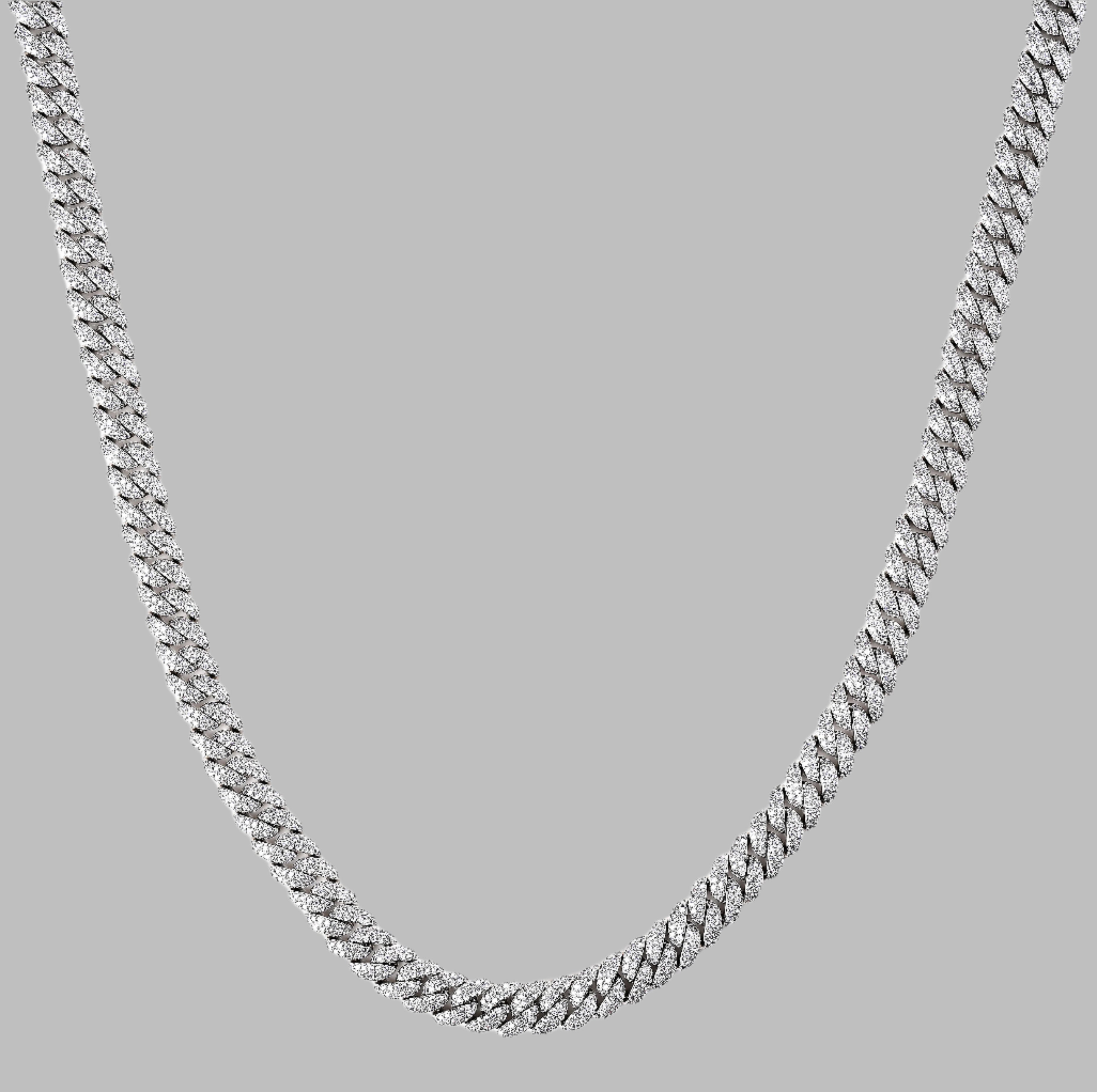 Iced Out Cuban Chain 10MM (White Gold)