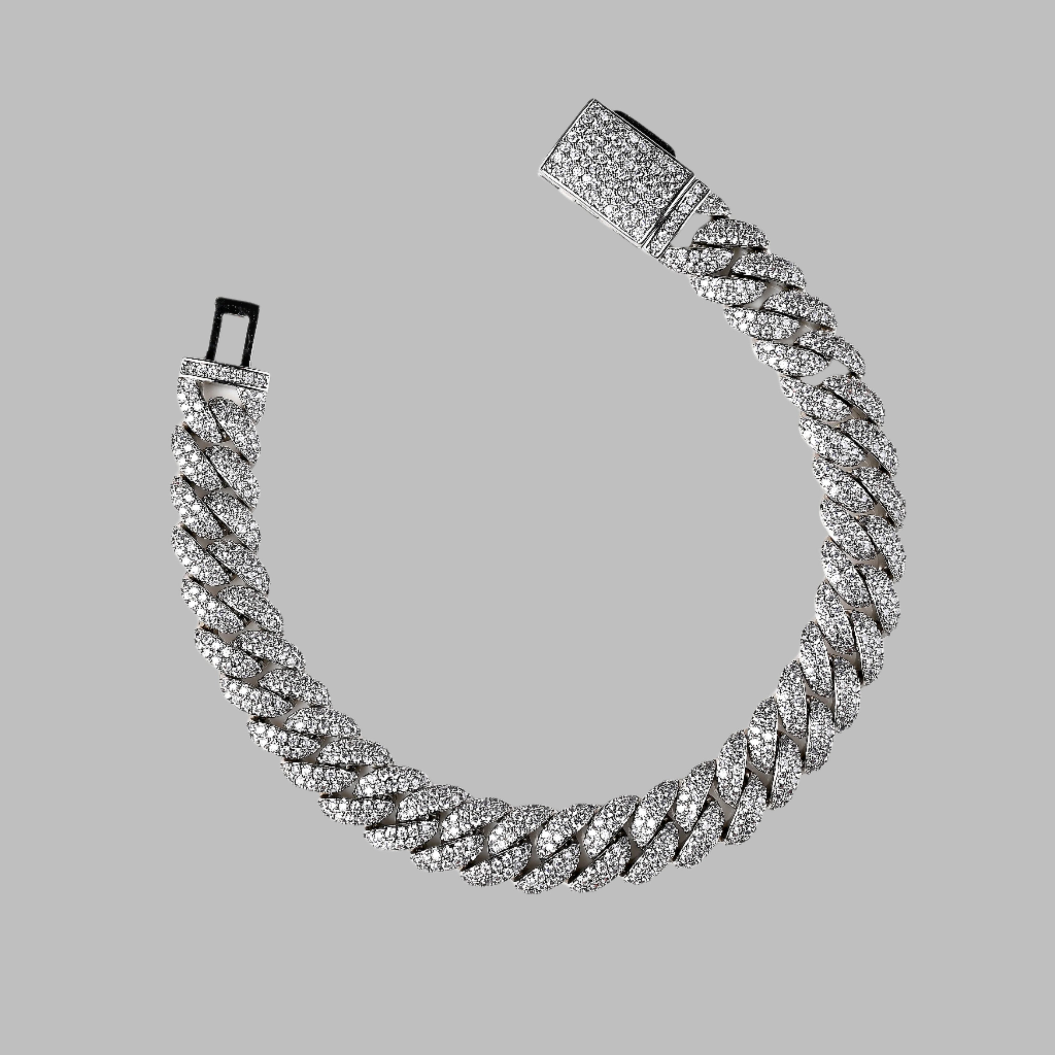 Iced Out Cuban Bracelet 10MM (White Gold)